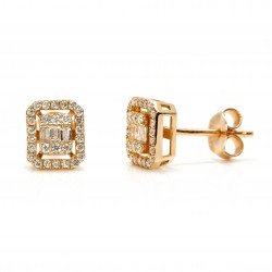 Cercei din aur roz 18K cu diamante de 0.35ct - CERDIA005
