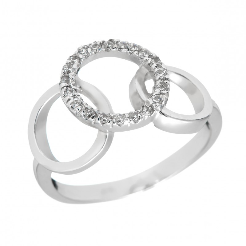 Inel din aur alb 14K - IAU046