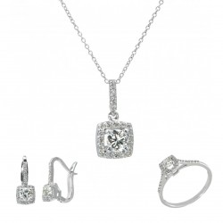 Set din aur roz 18K cu diamante - SET038