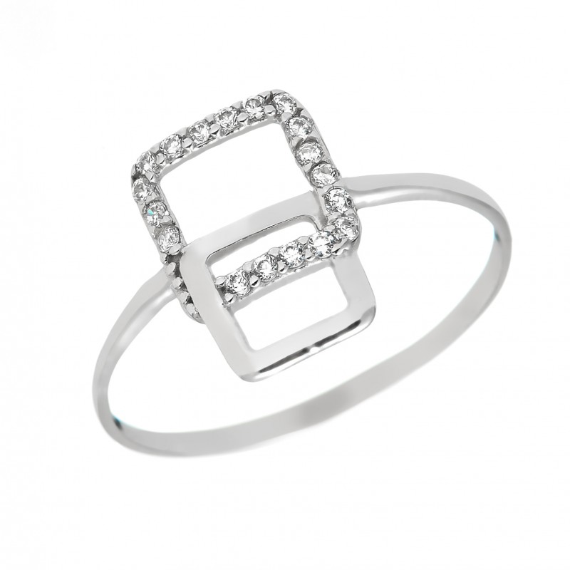 Inel din aur alb 14K - IAU021