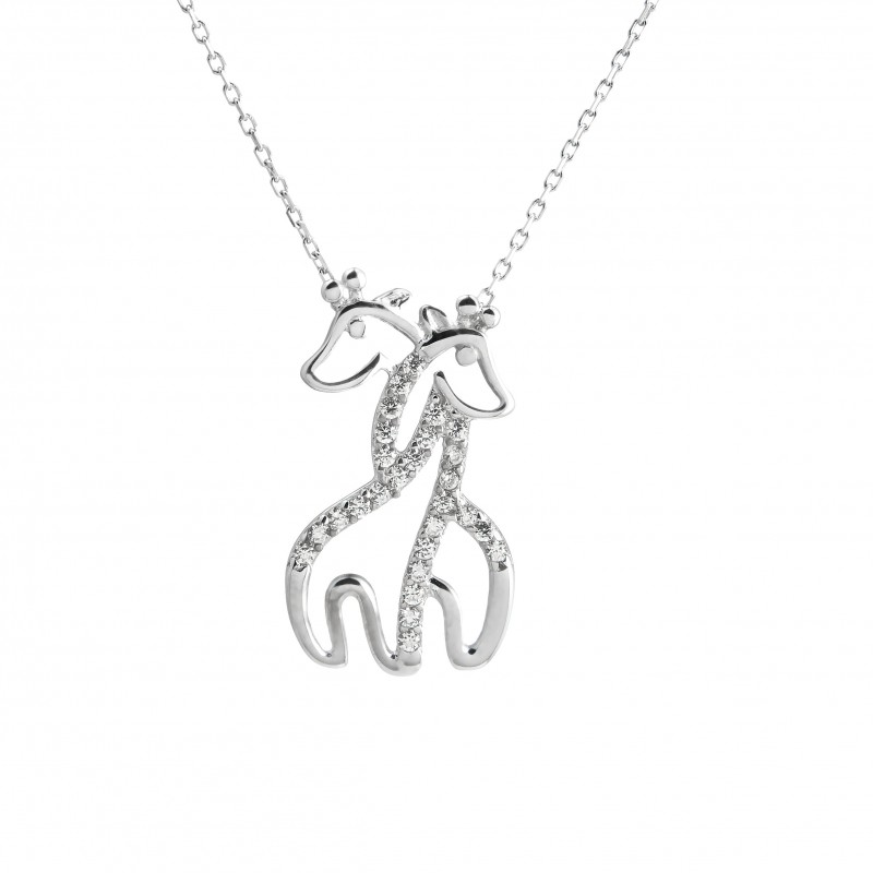 Lanţ din aur alb 14K cu pandantiv - LAN030