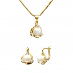 Set din aur galben 14K cu perle de cultură - SET020