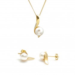 Set din aur galben 14K cu perle de cultură - SET021