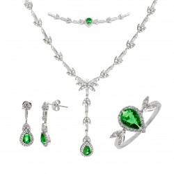 Set din aur alb 18K - SET030